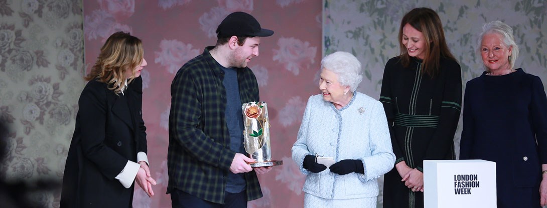 Richard Quinn receives the inaugural Queen Elizabeth II Award for Design